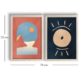 Wallity Cuadros Decorativos Multicolor en MDF con Marco de Madera (2 Piezas)